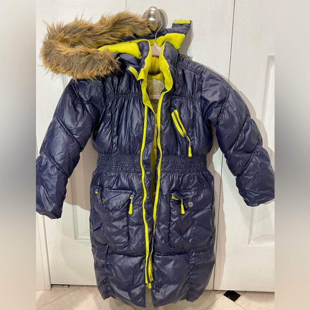 🍏DEUX PAR DEUX Girl’s Mid Warm Removable Hood Pockets Coat, 6